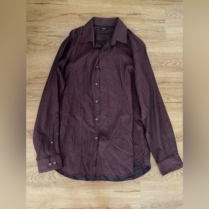 Men’s purple stripe dress shirt size large